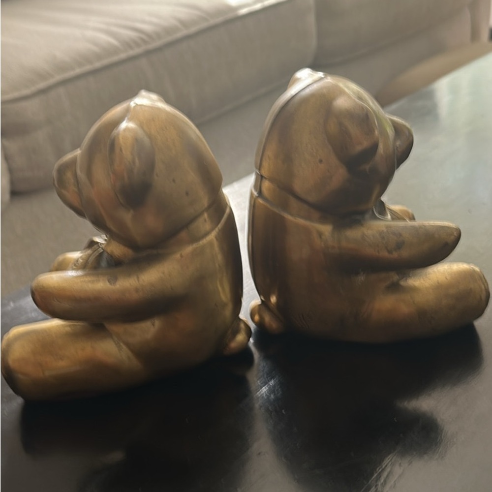 Charming Gold Bear Bookends
